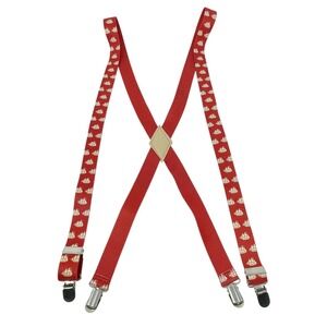 Vintage Old Spice Men's Suspenders Red Sailboats Promo Advertising Collectible